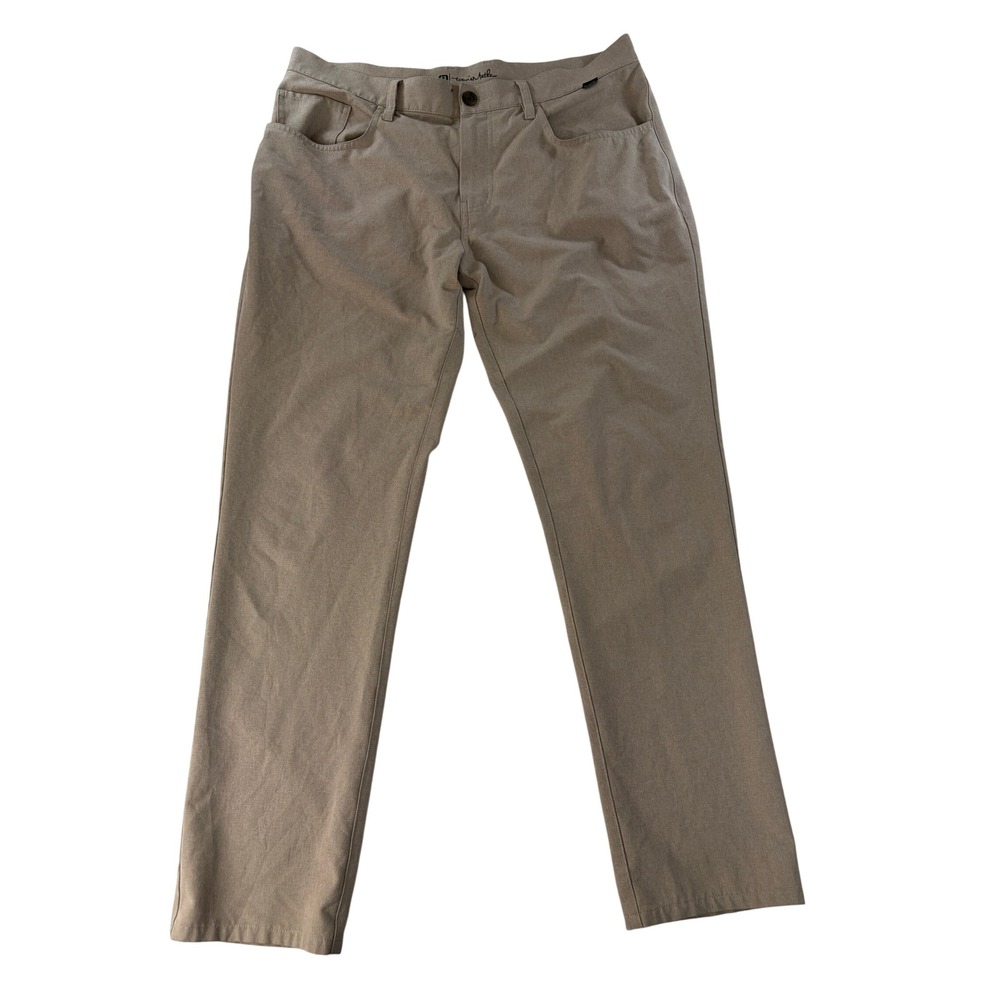 TravisMathew Pants Mens 34x30 Straight Leg Chino Performance Stretch Khaki Tan